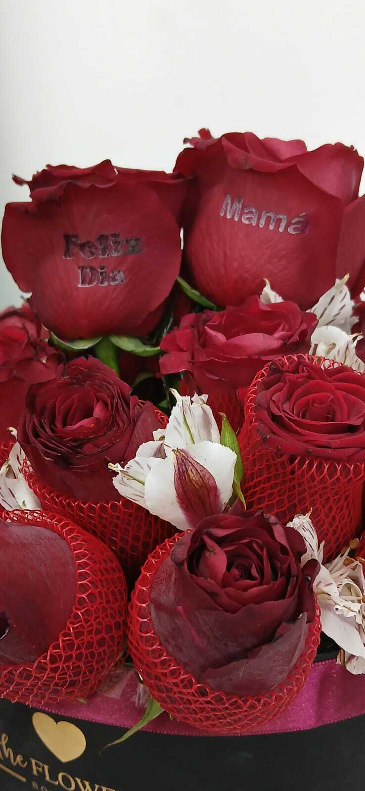 box de 24 rosas Rojas personalizadas - Imagen 2